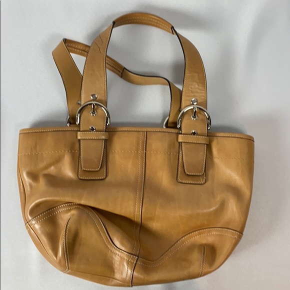 COACH Tan Leather 2-strap shoulder or hand bag - Picture 2 of 9